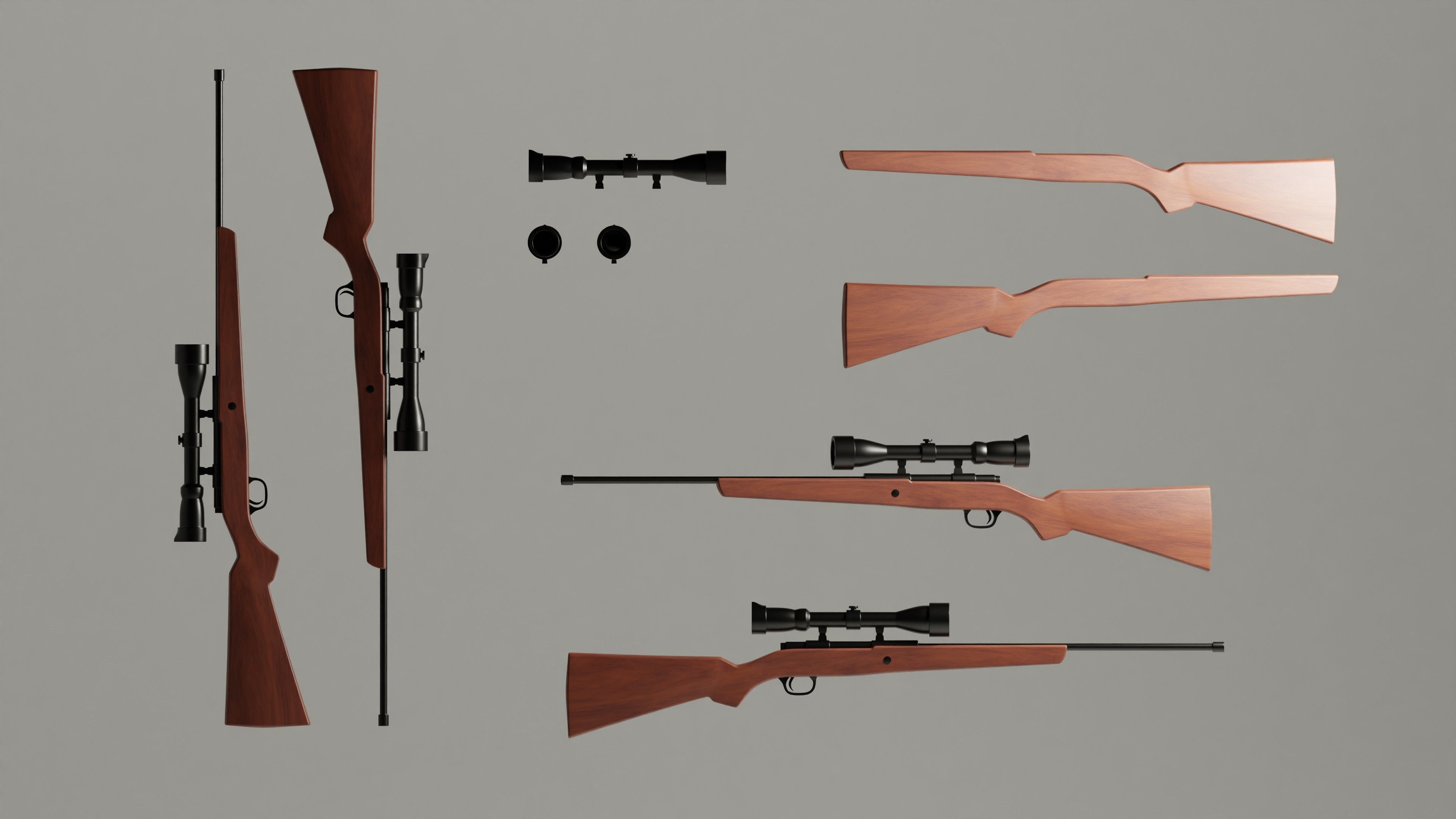 Hunting-rifle 3D model_6