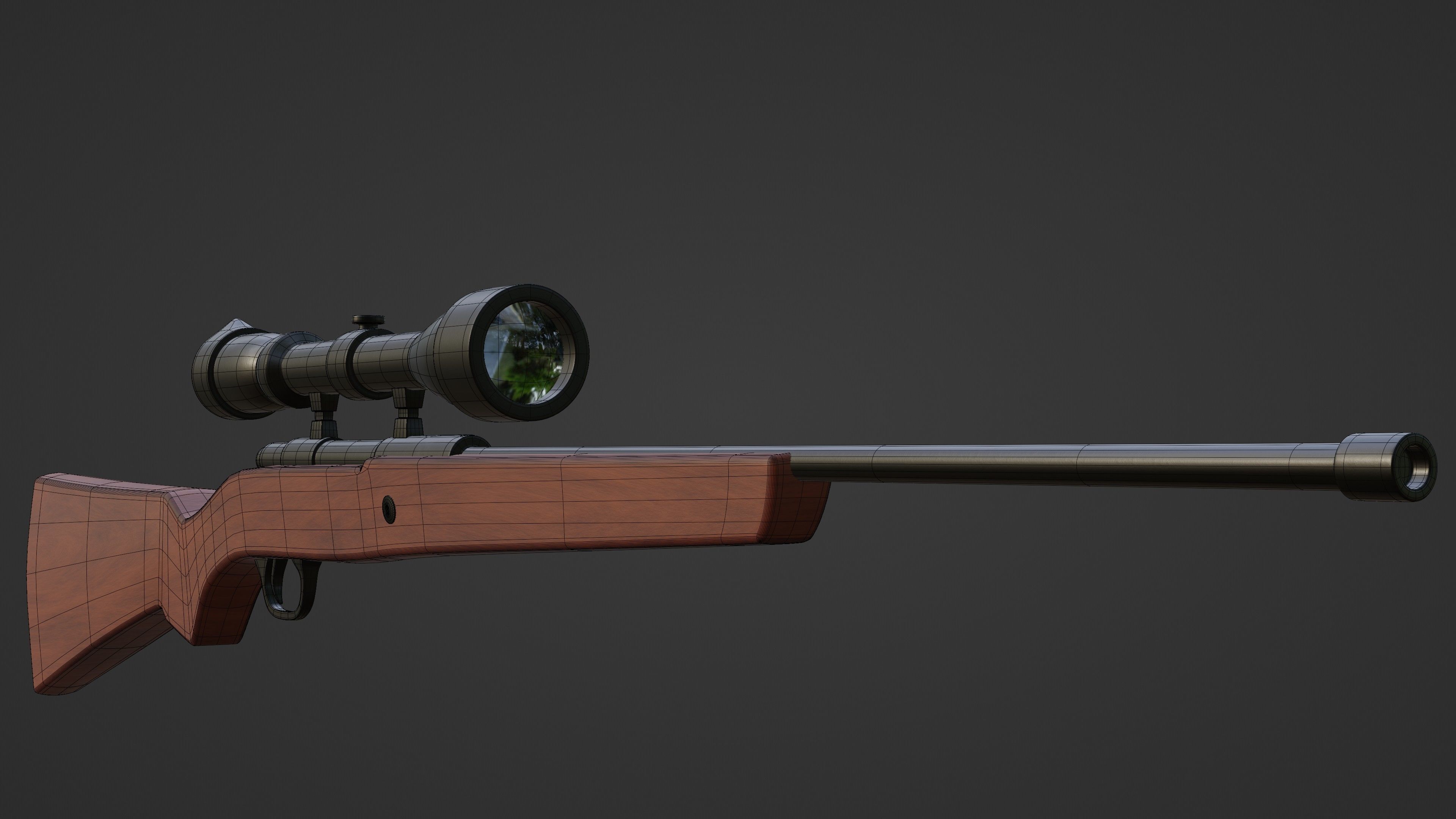 Hunting-rifle 3D model_2