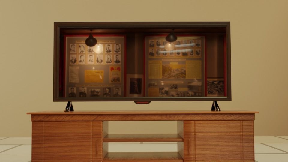 Flat Screen TV Low-poly 3D model Low-poly 3D model_2