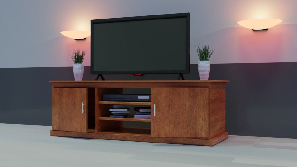 Flat Screen TV Low-poly 3D model Low-poly 3D model_9