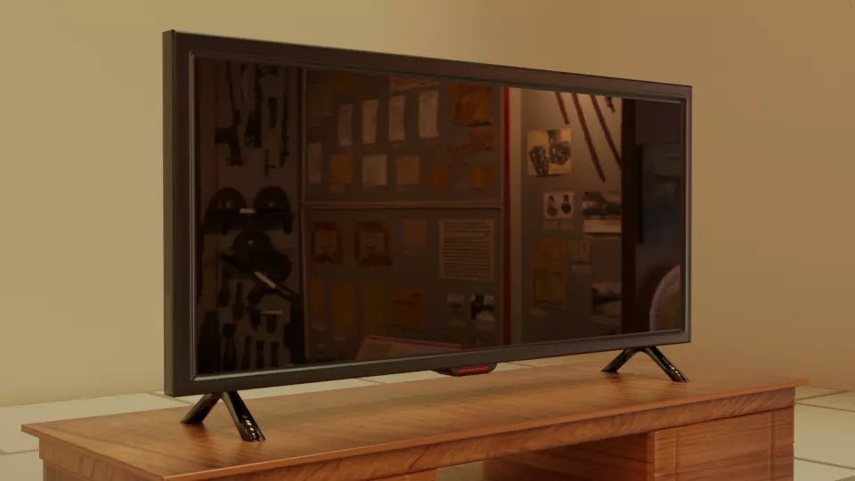 Flat Screen TV Low-poly 3D model Low-poly 3D model_0