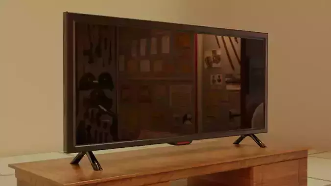 Flat Screen TV Low-poly 3D model