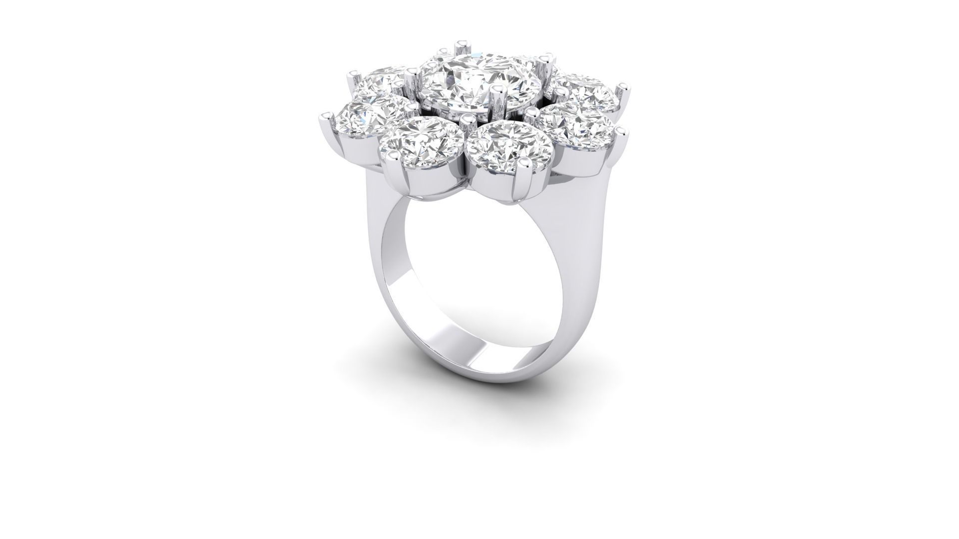 Flower Ring 3D print model_4