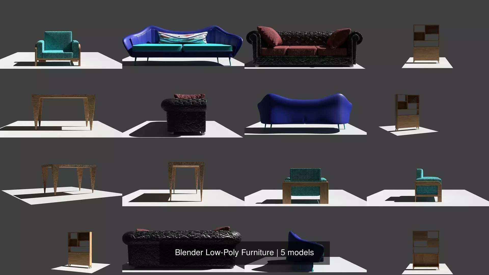 Blender Low-Poly Furniture 3D Model Collection_0