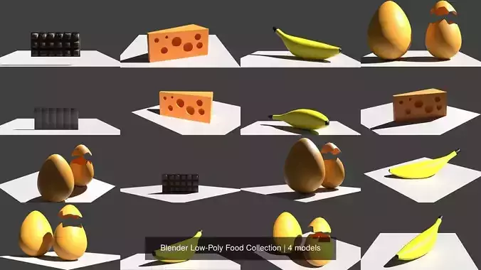 Blender Low-Poly Food Collection 