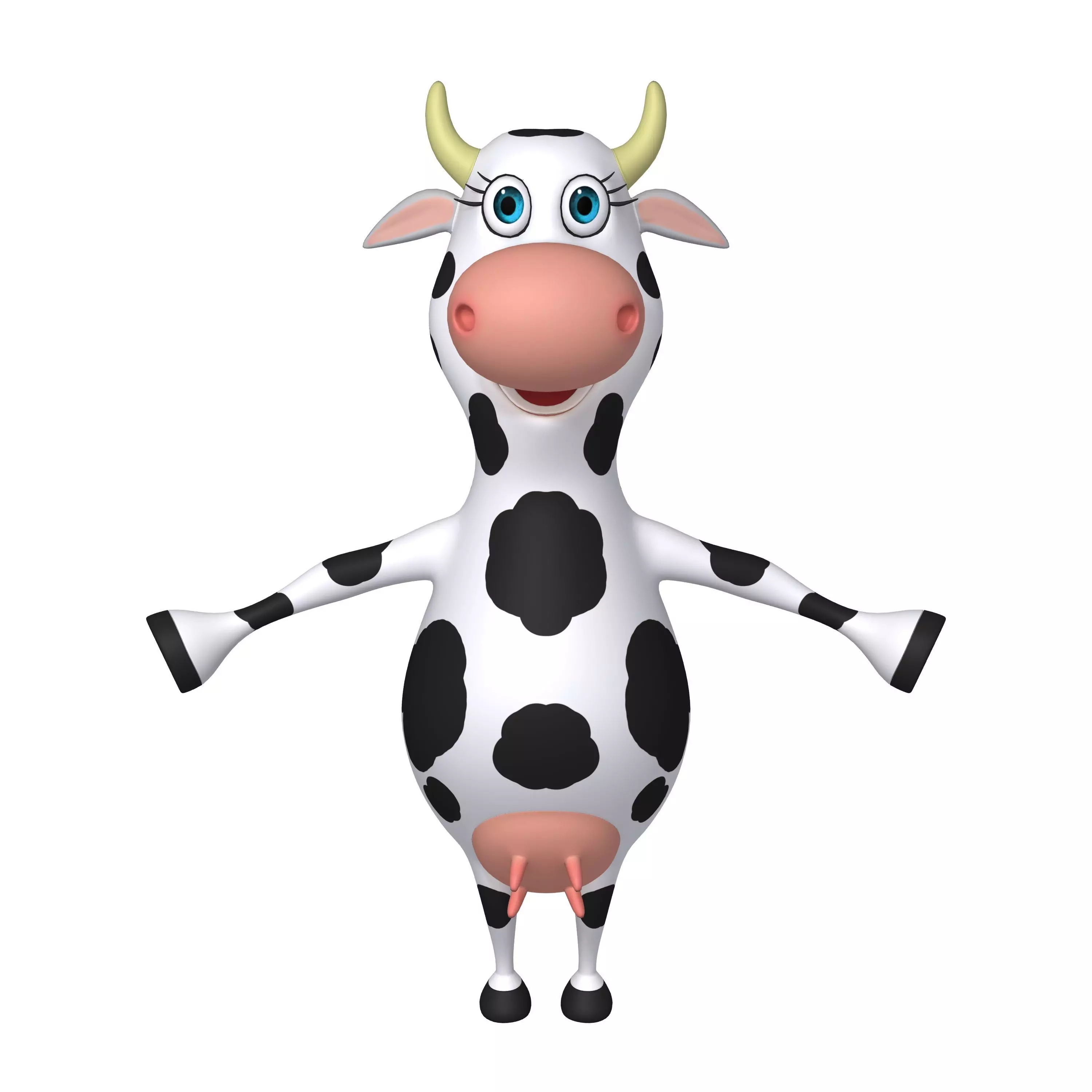 Cow Cartoon 02 3D model