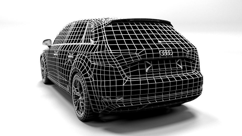 AUDI A3 SPORTBACK 2017 Low-poly 3D model_3