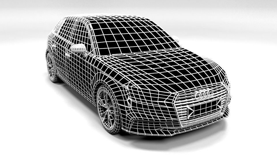 AUDI A3 SPORTBACK 2017 Low-poly 3D model_1