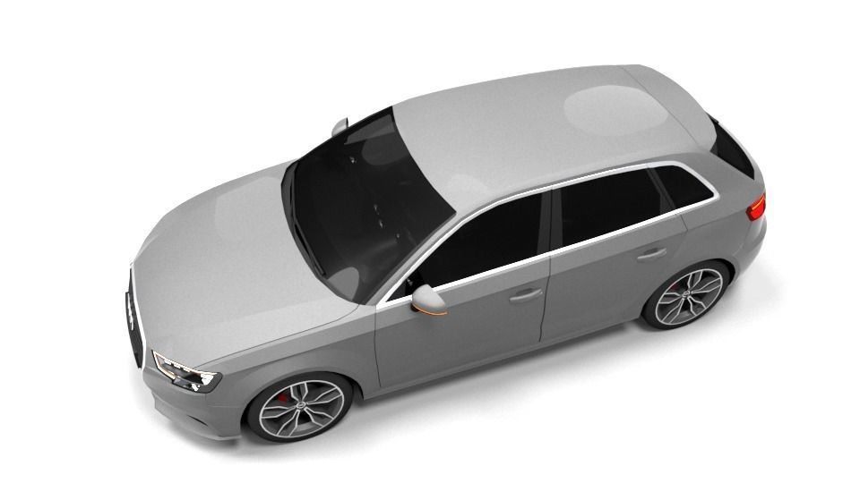AUDI A3 SPORTBACK 2017 Low-poly 3D model_4