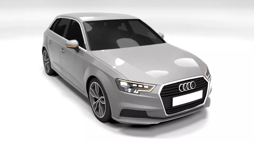 AUDI A3 SPORTBACK 2017 Low-poly 3D model_0