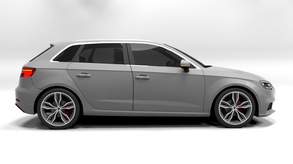 AUDI A3 SPORTBACK 2017 Low-poly 3D model_6
