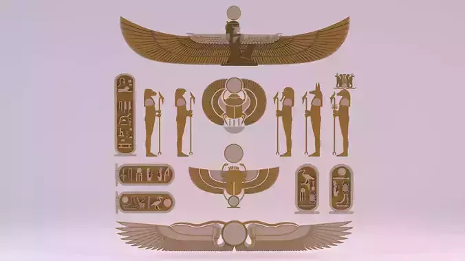 Egyptian Symbols - 048 Low-poly 3D model