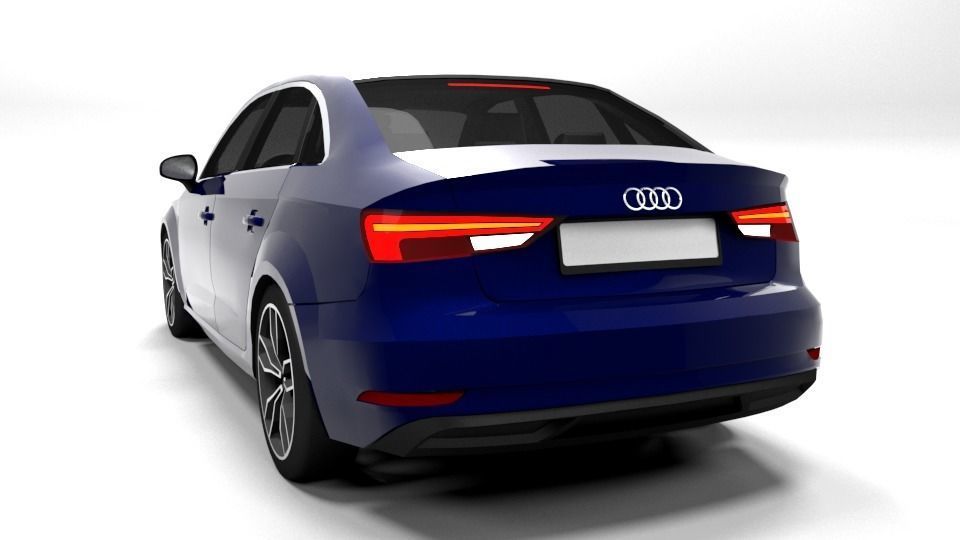 AUDI A3 SEDAN 2017 Low-poly 3D model_2