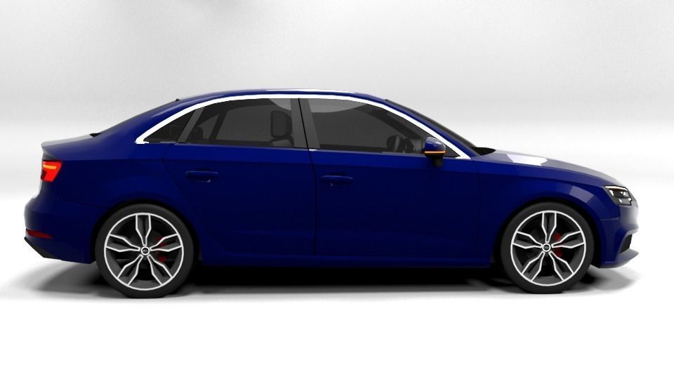 AUDI A3 SEDAN 2017 Low-poly 3D model_6