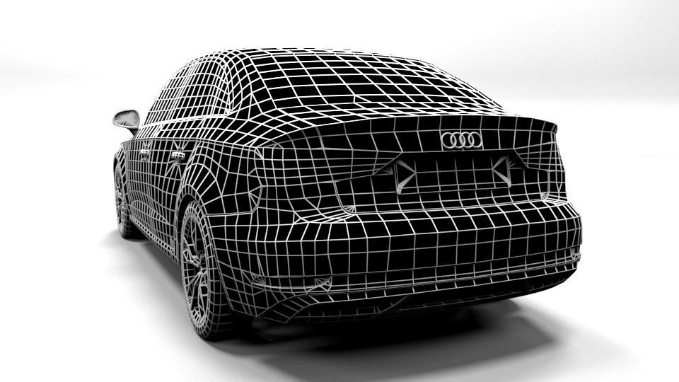 AUDI A3 SEDAN 2017 Low-poly 3D model_3