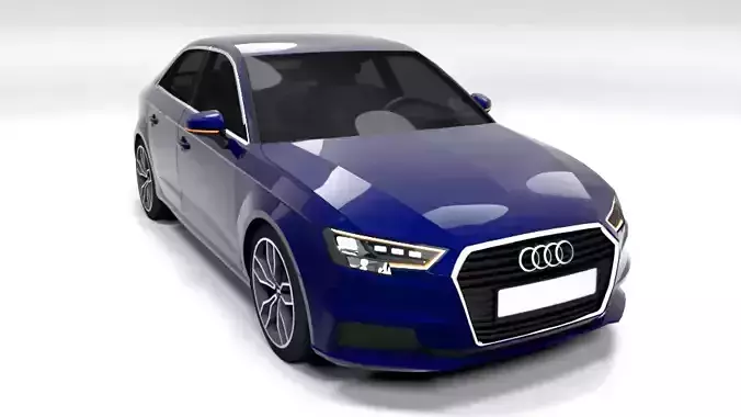 AUDI A3 SEDAN 2017 Low-poly 3D model