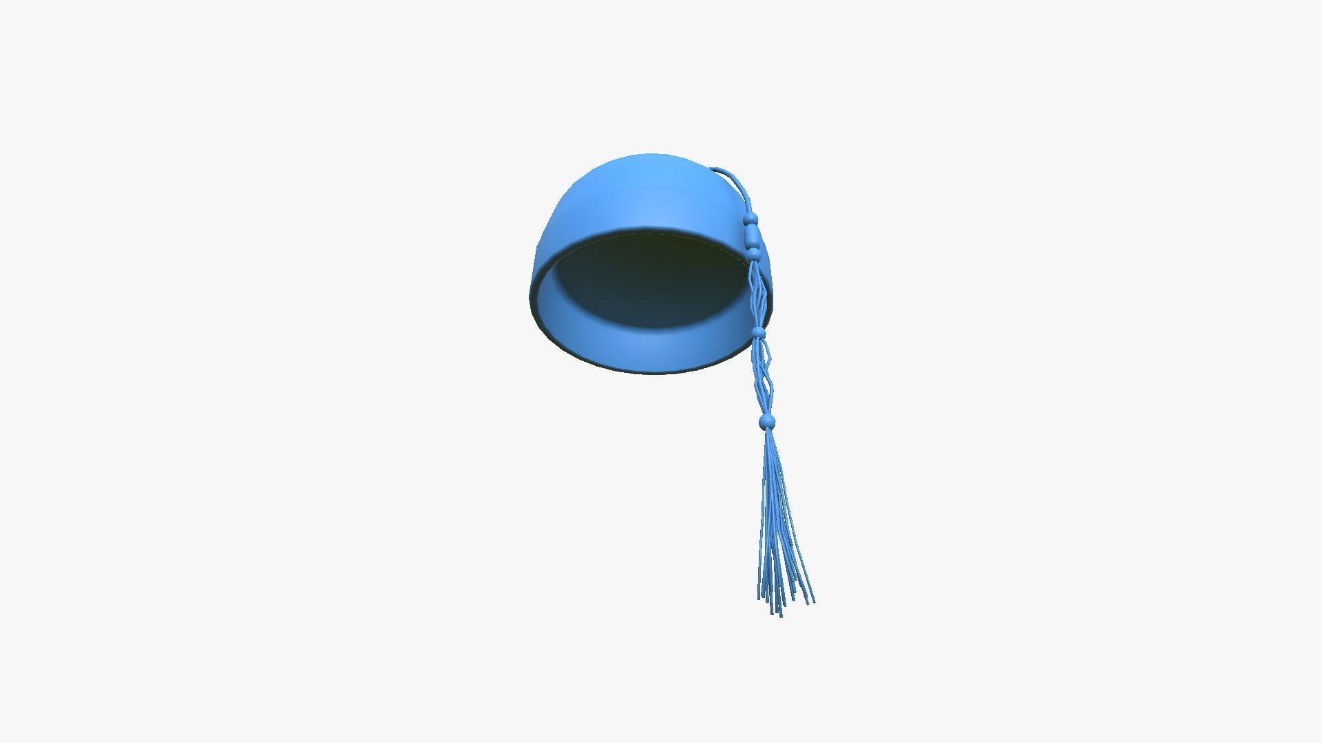 Chinese Traditional Hat A04 Blue Red - Character Design Low-poly 3D model_12