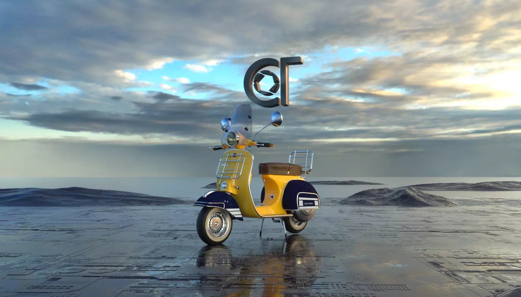 Vintage Piaggio Vespa 60s 3D model_0