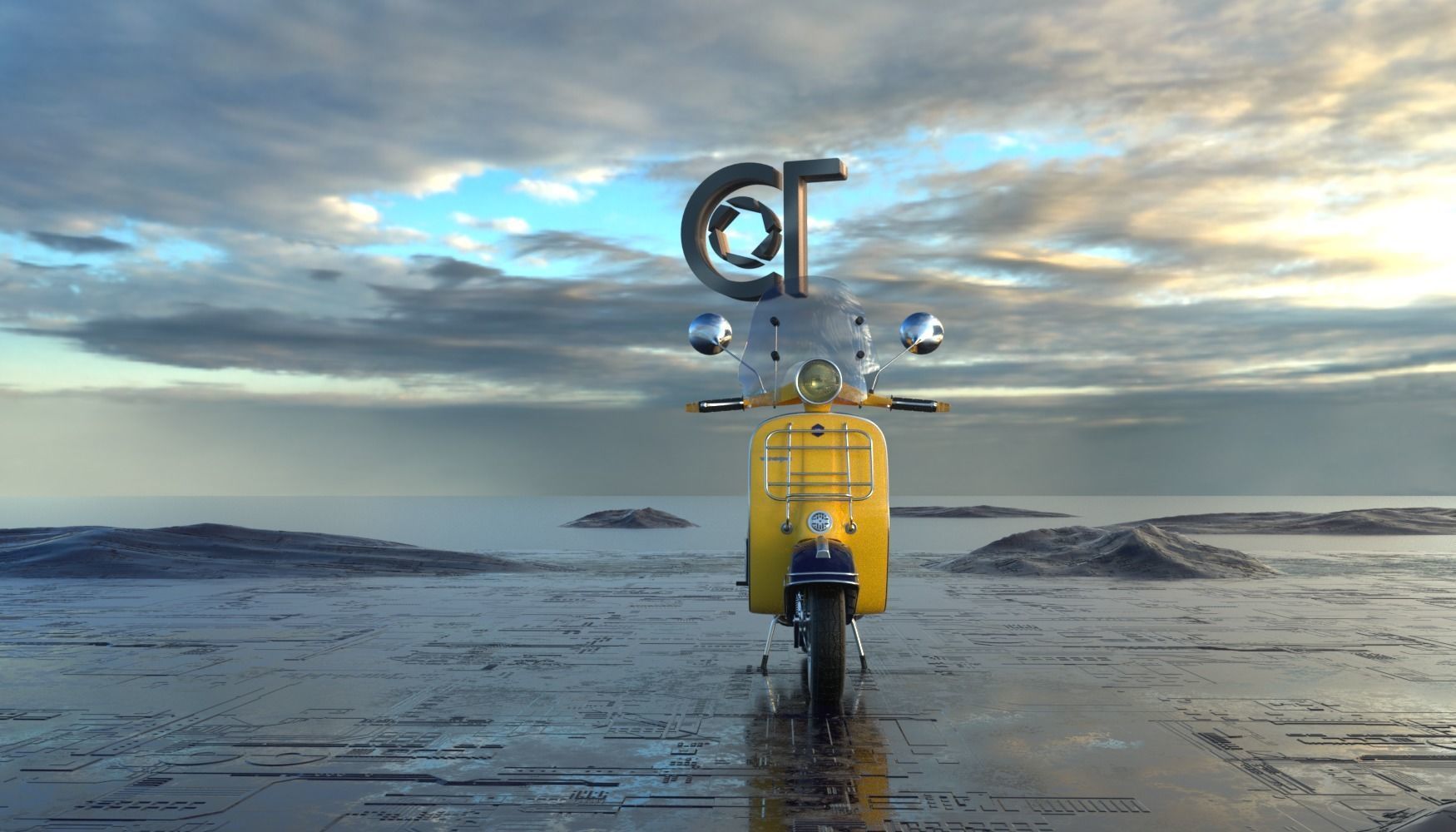 Vintage Piaggio Vespa 60s 3D model_1