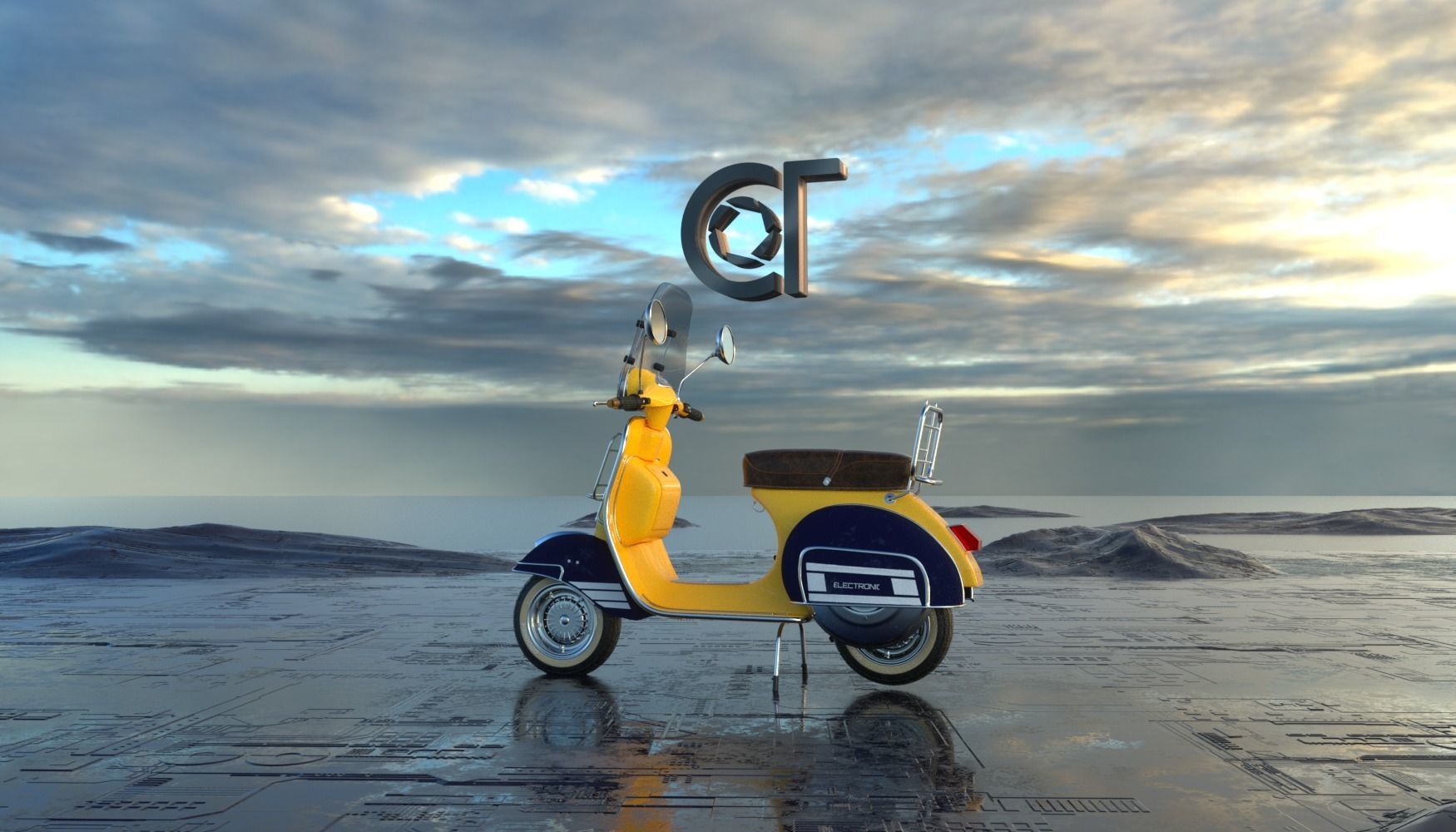 Vintage Piaggio Vespa 60s 3D model_4