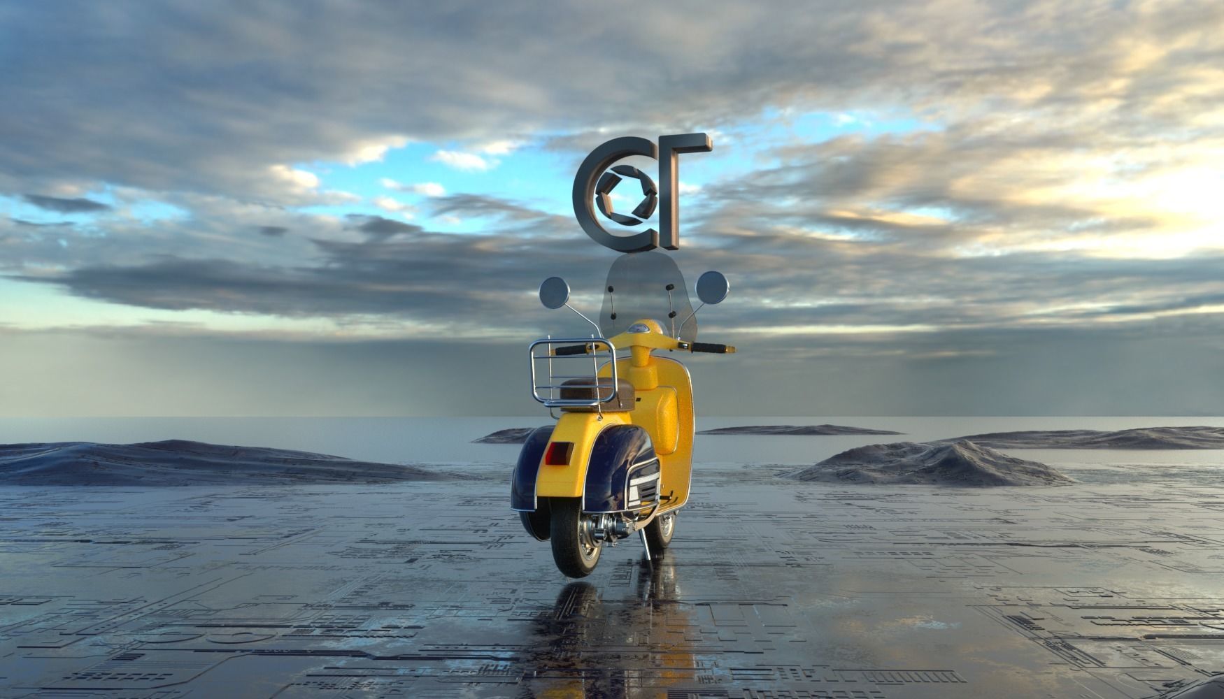 Vintage Piaggio Vespa 60s 3D model_7