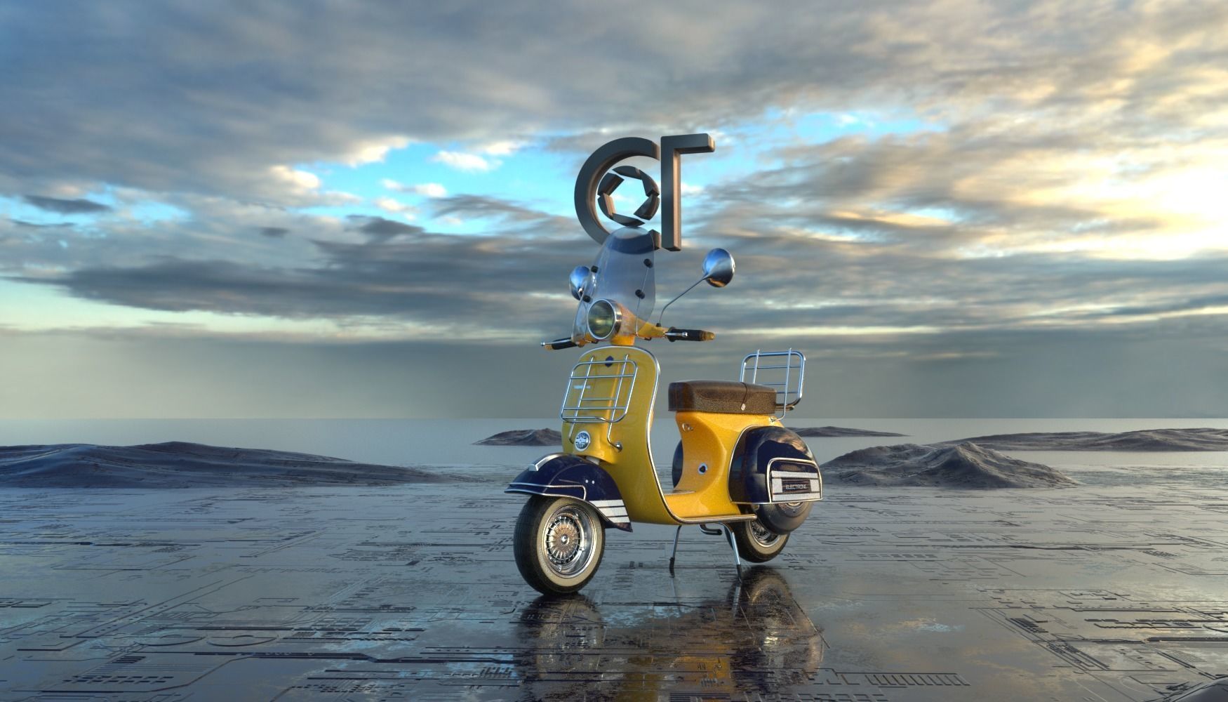 Vintage Piaggio Vespa 60s 3D model_2