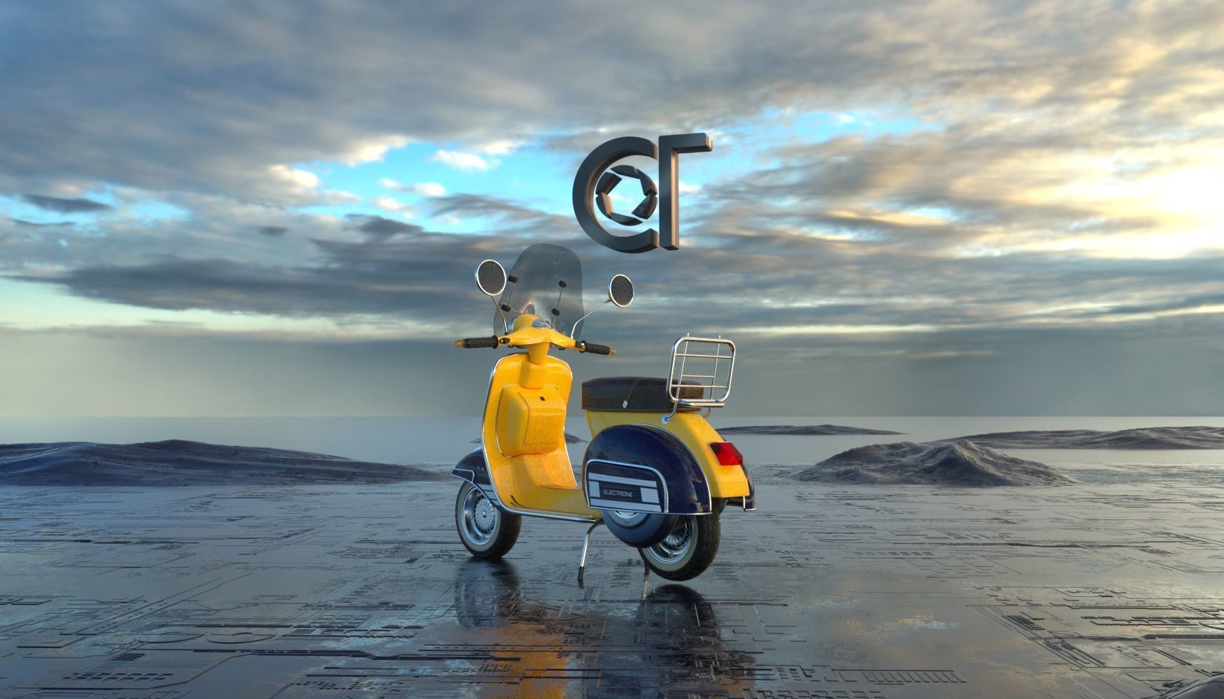 Vintage Piaggio Vespa 60s 3D model_5