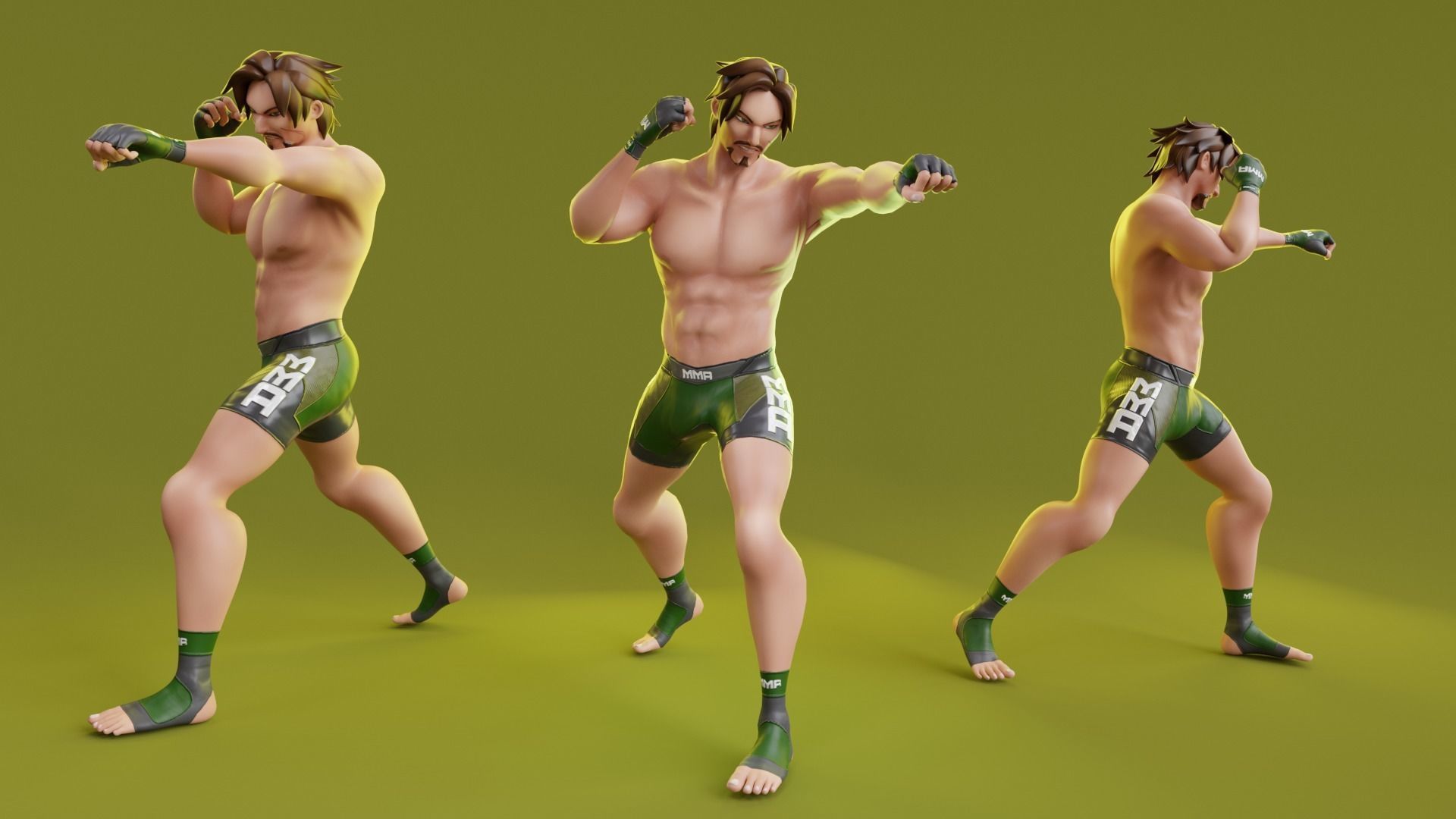 Low Poly Boxer - MMA Fighter - Alejandro Low-poly 3D model_12