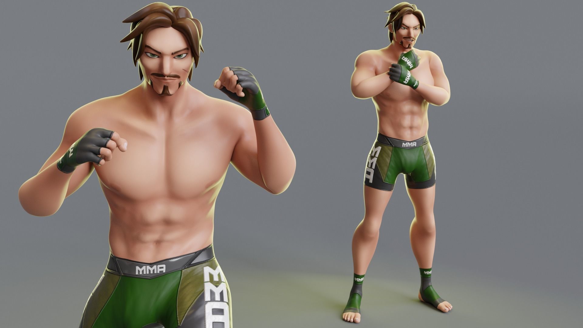 Low Poly Boxer - MMA Fighter - Alejandro Low-poly 3D model_16