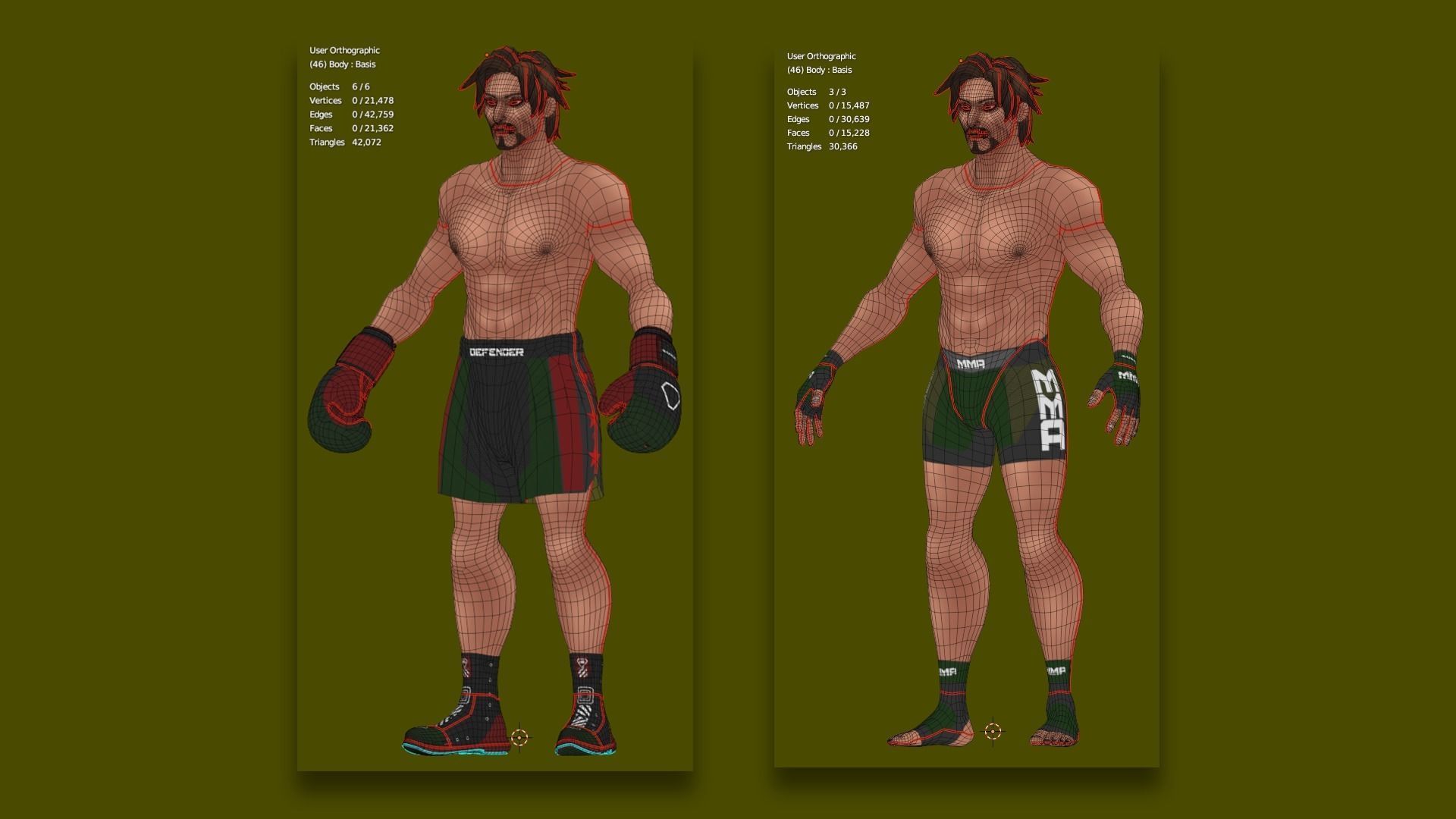 Low Poly Boxer - MMA Fighter - Alejandro Low-poly 3D model_21