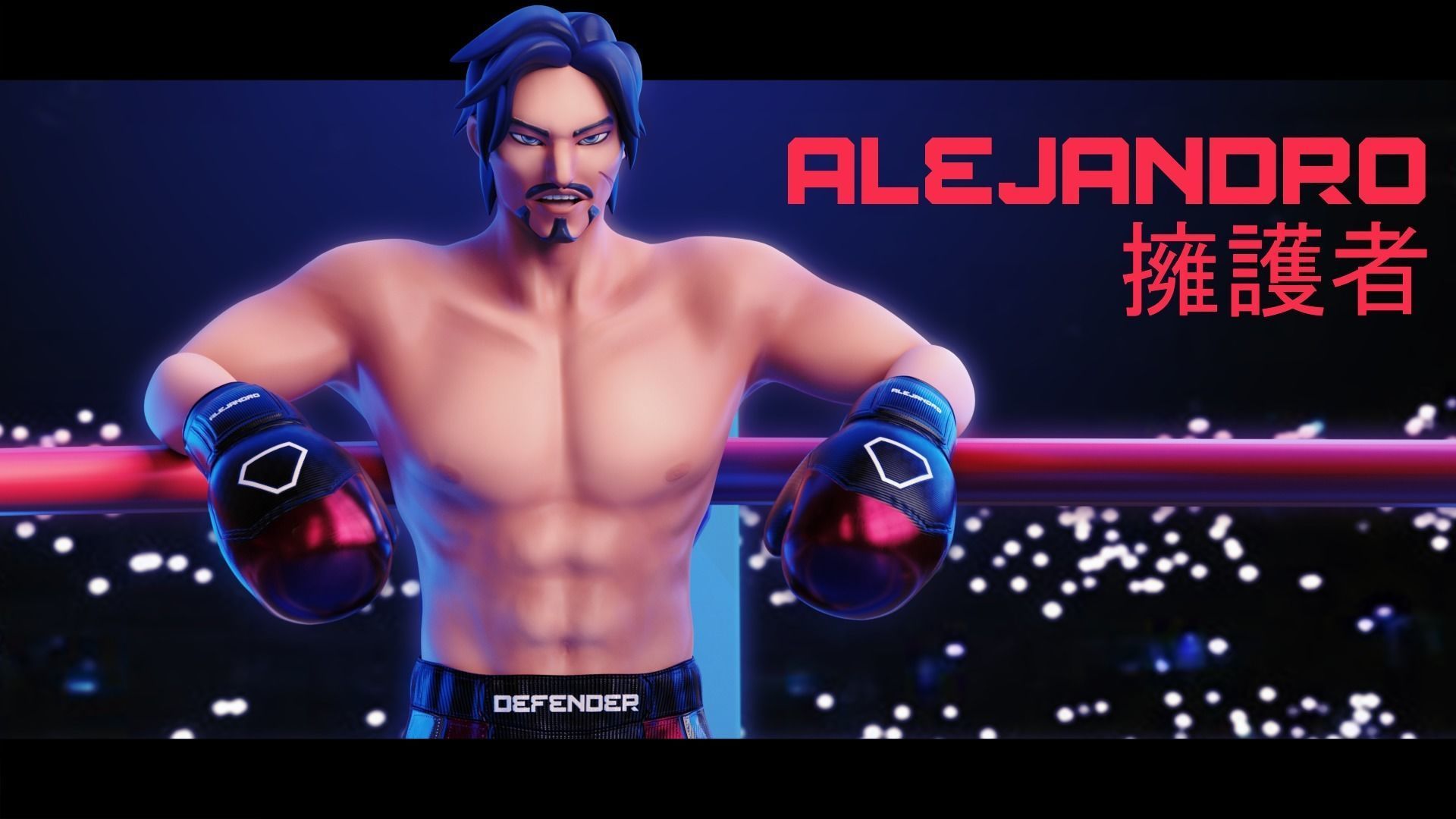 Low Poly Boxer - MMA Fighter - Alejandro Low-poly 3D model_3