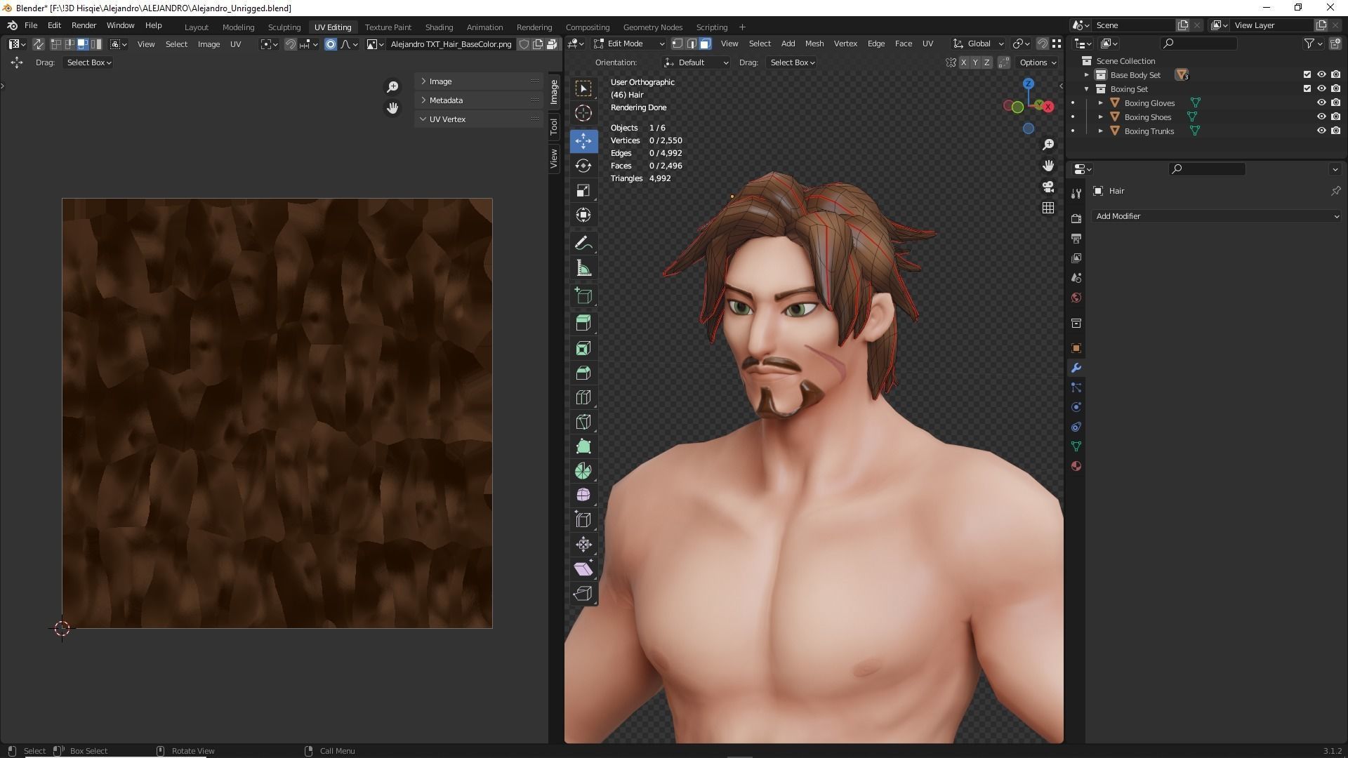 Low Poly Boxer - MMA Fighter - Alejandro Low-poly 3D model_23