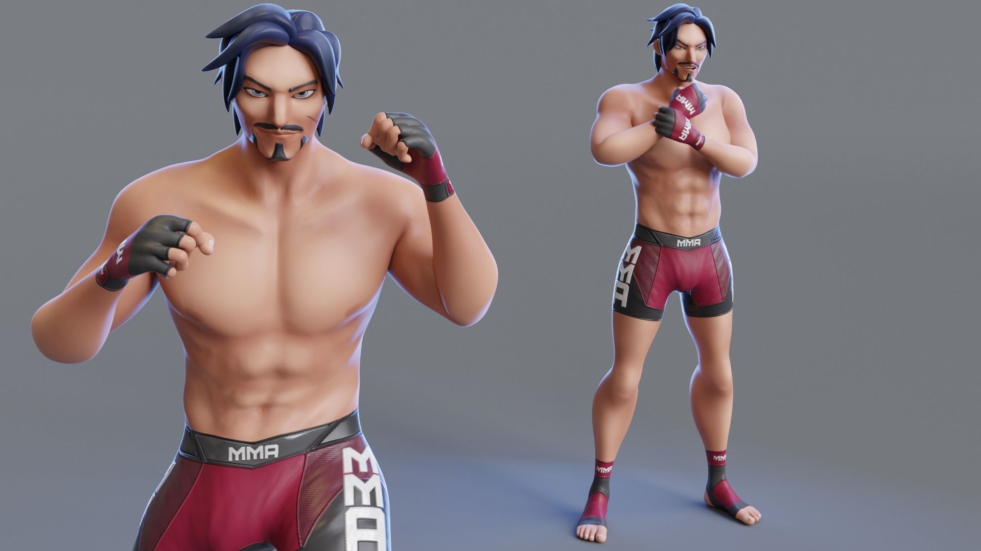 Low Poly Boxer - MMA Fighter - Alejandro Low-poly 3D model_17