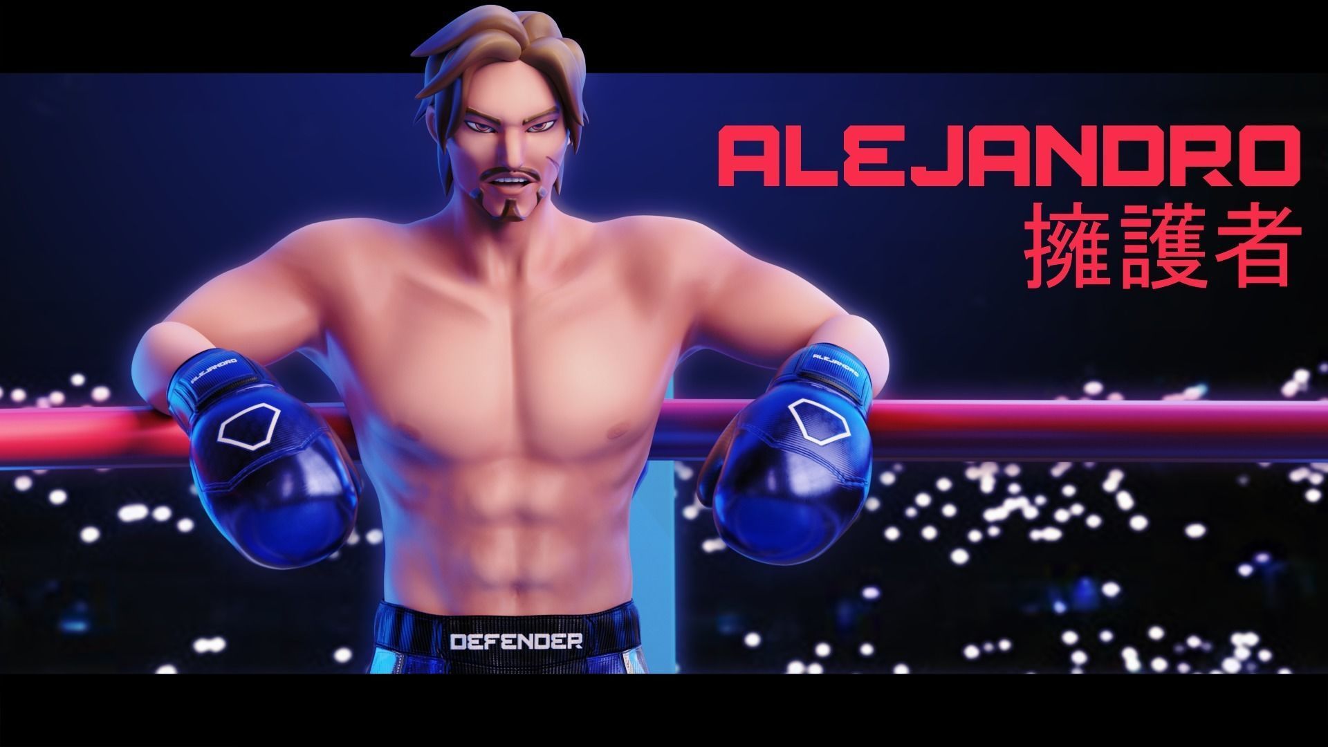 Low Poly Boxer - MMA Fighter - Alejandro Low-poly 3D model_4