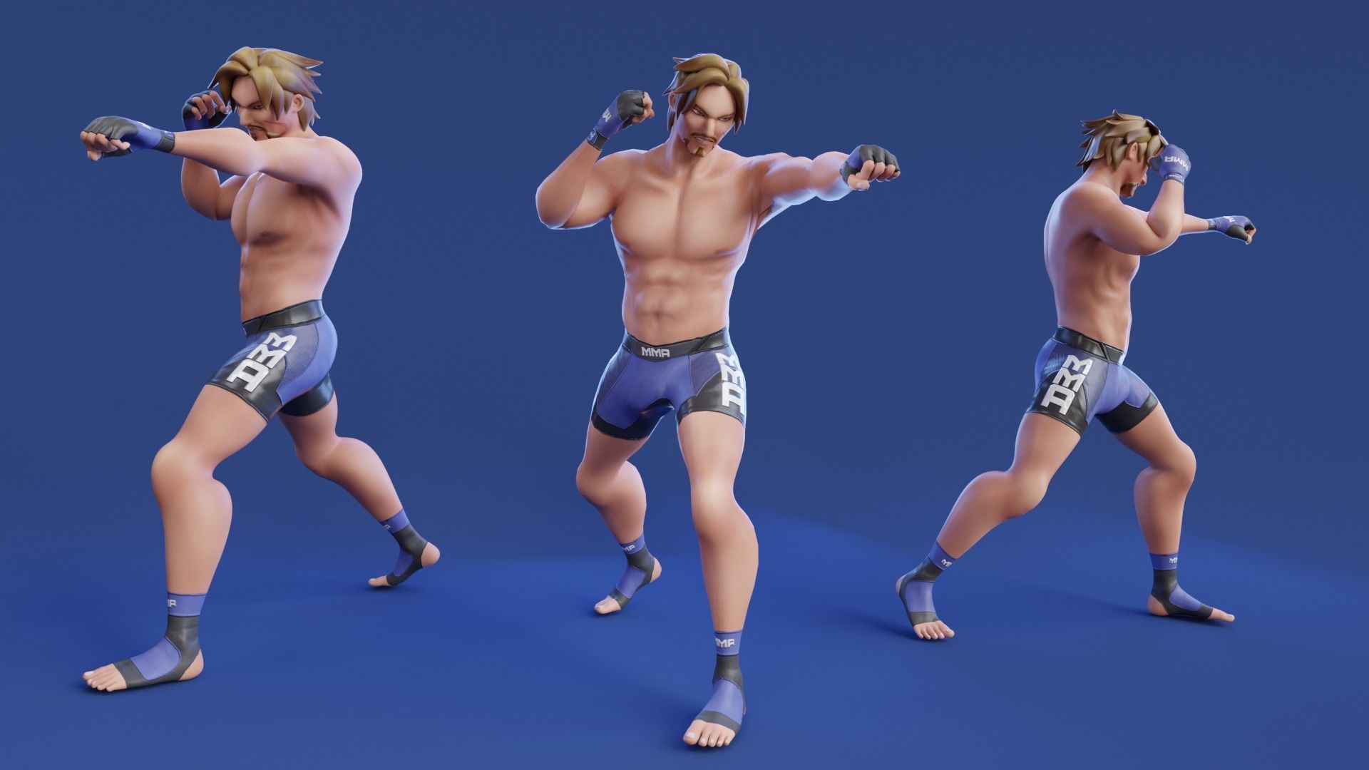 Low Poly Boxer - MMA Fighter - Alejandro Low-poly 3D model_14