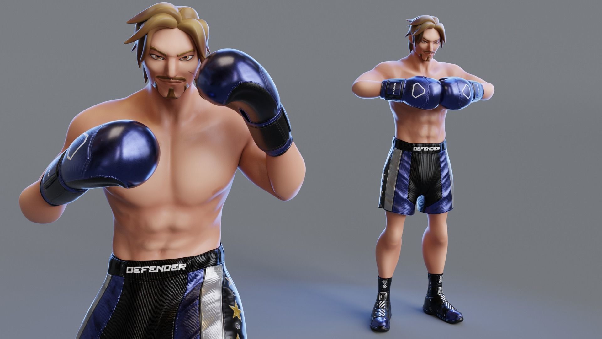 Low Poly Boxer - MMA Fighter - Alejandro Low-poly 3D model_11