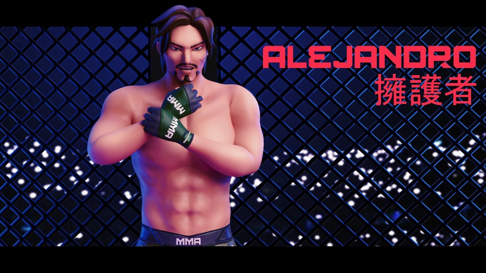 Low Poly Boxer - MMA Fighter - Alejandro Low-poly 3D model_27