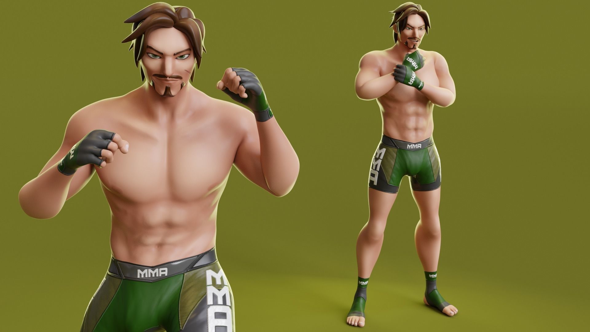 Low Poly Boxer - MMA Fighter - Alejandro Low-poly 3D model_15