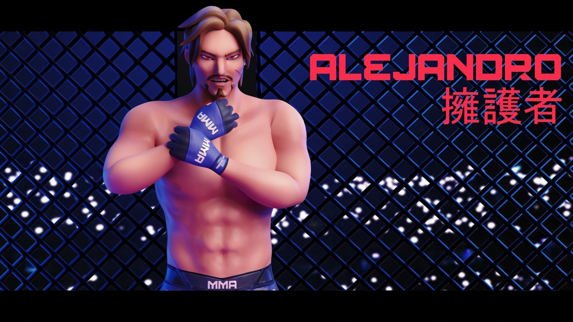 Low Poly Boxer - MMA Fighter - Alejandro Low-poly 3D model_29