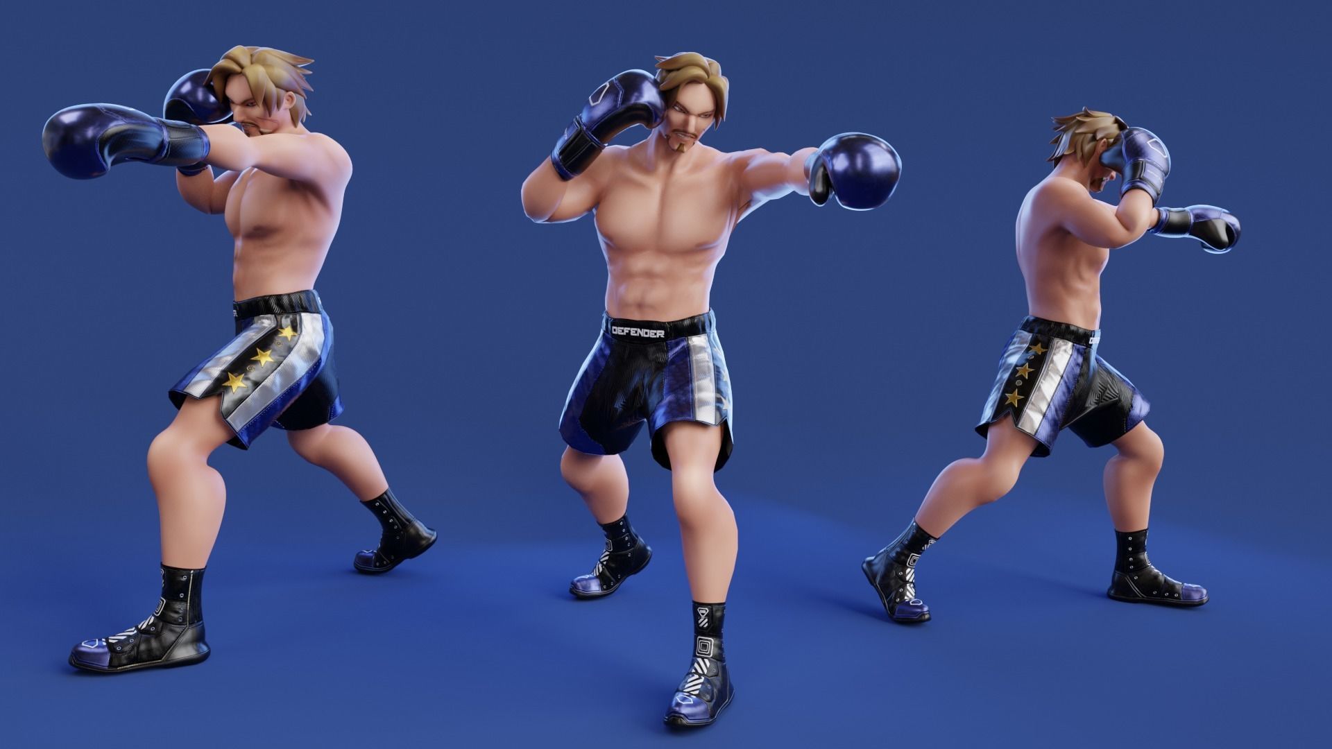 Low Poly Boxer - MMA Fighter - Alejandro Low-poly 3D model_7