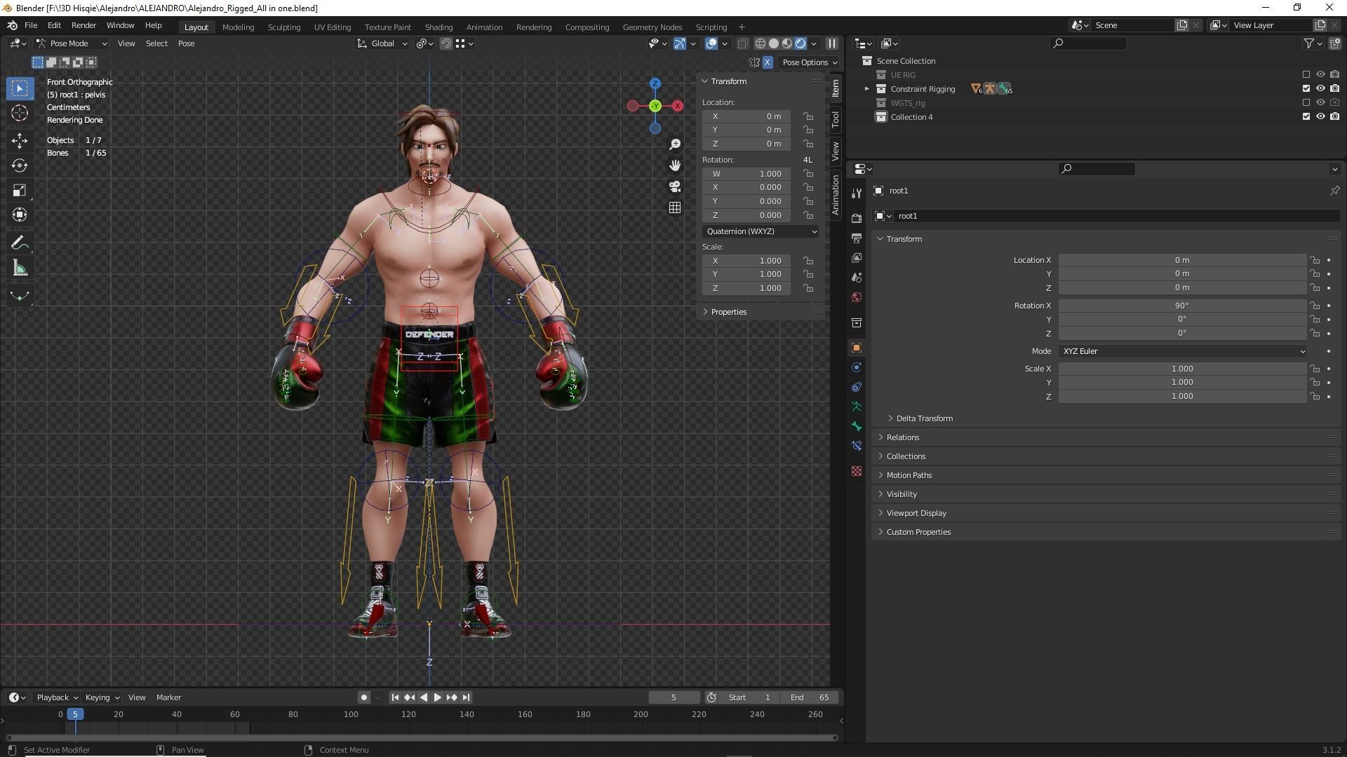 Low Poly Boxer - MMA Fighter - Alejandro Low-poly 3D model_24