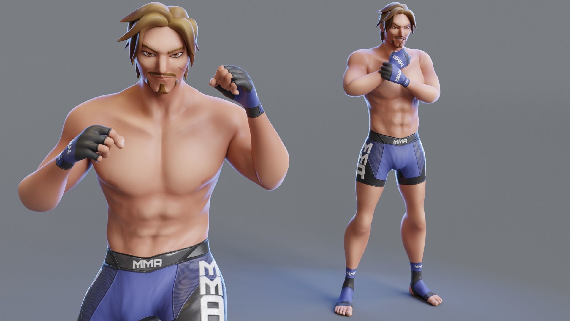 Low Poly Boxer - MMA Fighter - Alejandro Low-poly 3D model_18