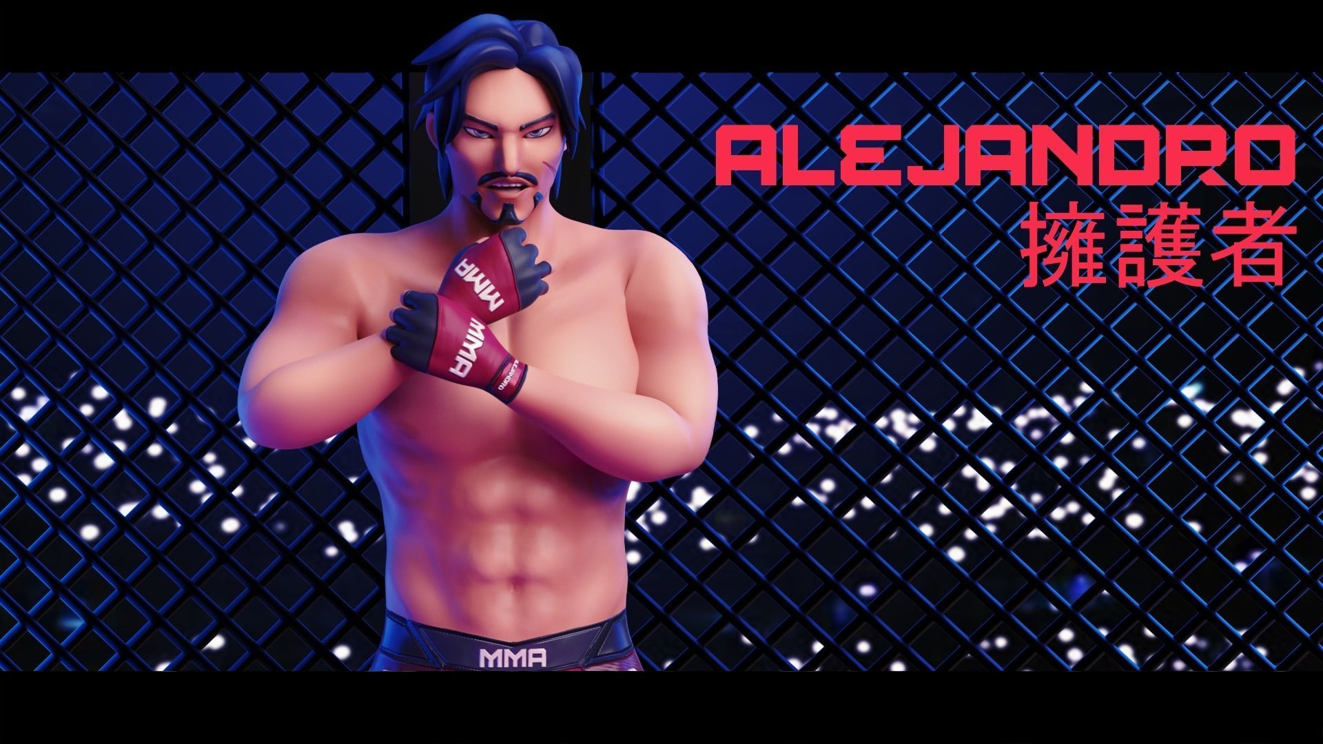 Low Poly Boxer - MMA Fighter - Alejandro Low-poly 3D model_28