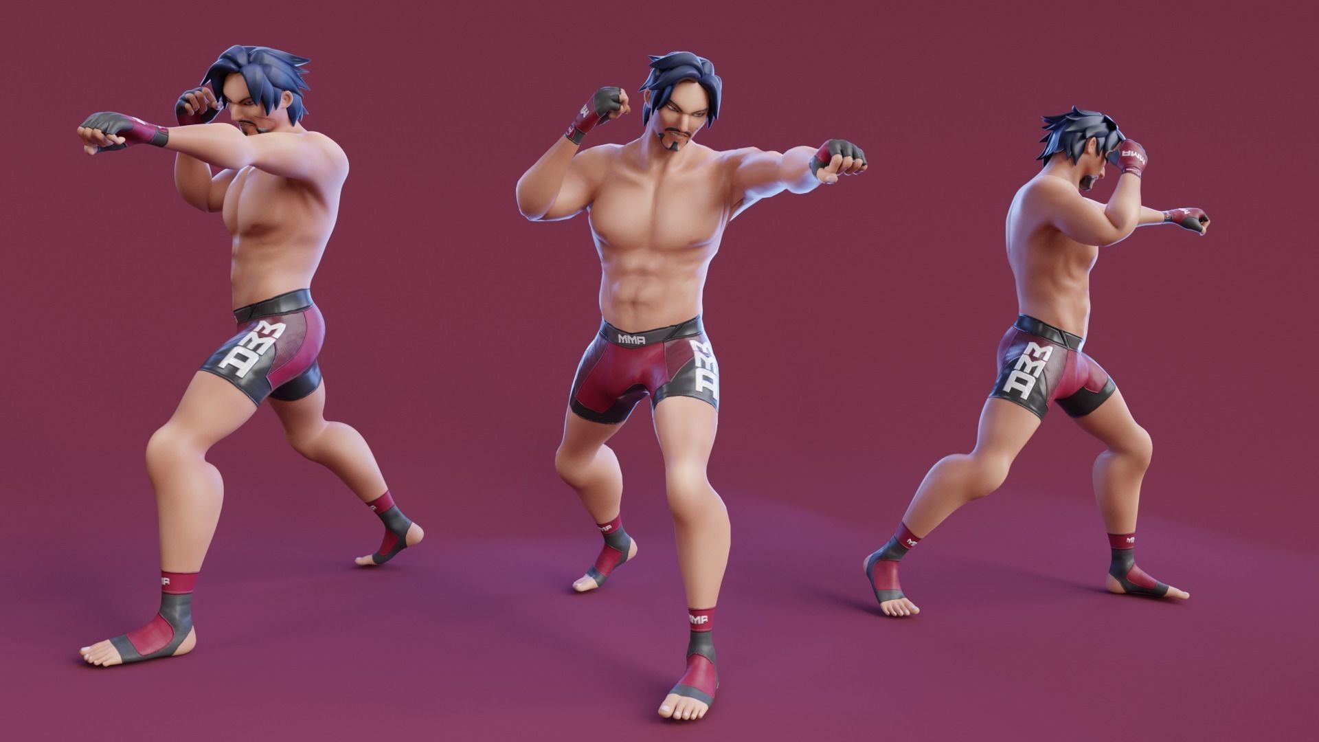 Low Poly Boxer - MMA Fighter - Alejandro Low-poly 3D model_13