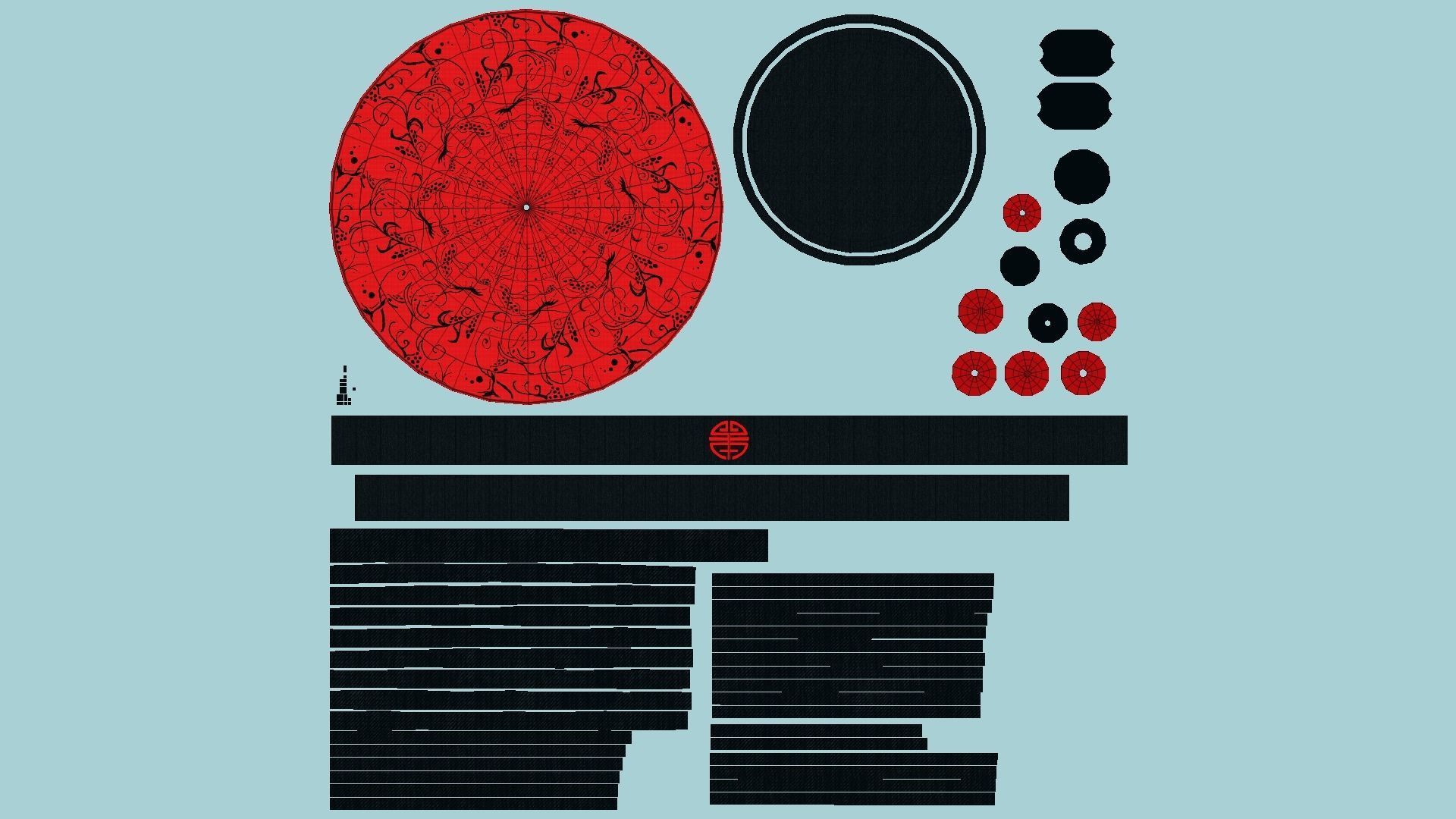 Chinese Traditional Hat A05 Red - Character Design Low-poly 3D model_5