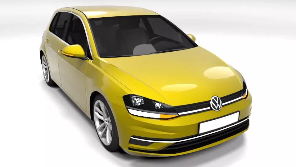 VW GOLF 7 FACELIFT Low-poly 3D model