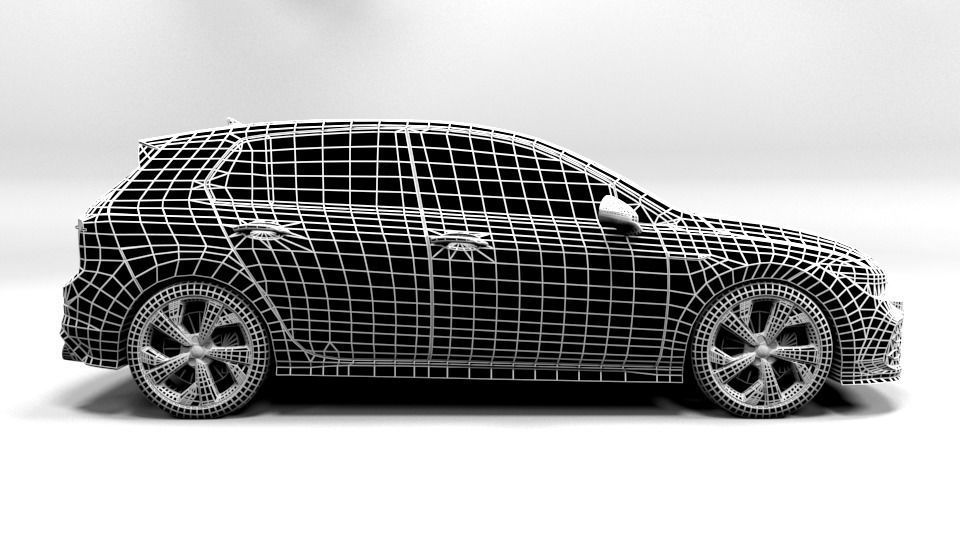 GOLF 8 GTI Low-poly 3D model_7