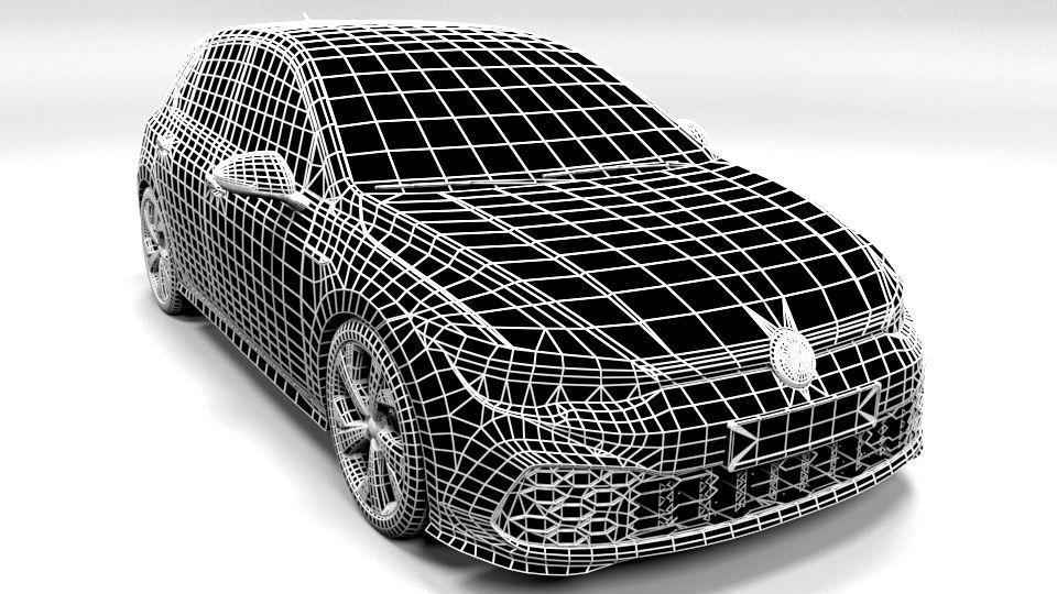 GOLF 8 GTI Low-poly 3D model_1