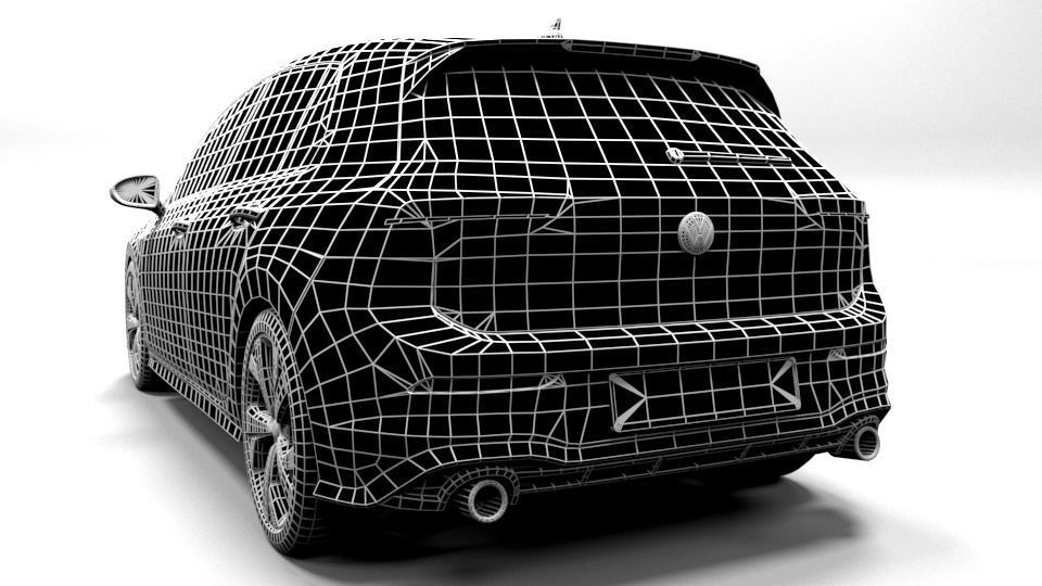 GOLF 8 GTI Low-poly 3D model_3
