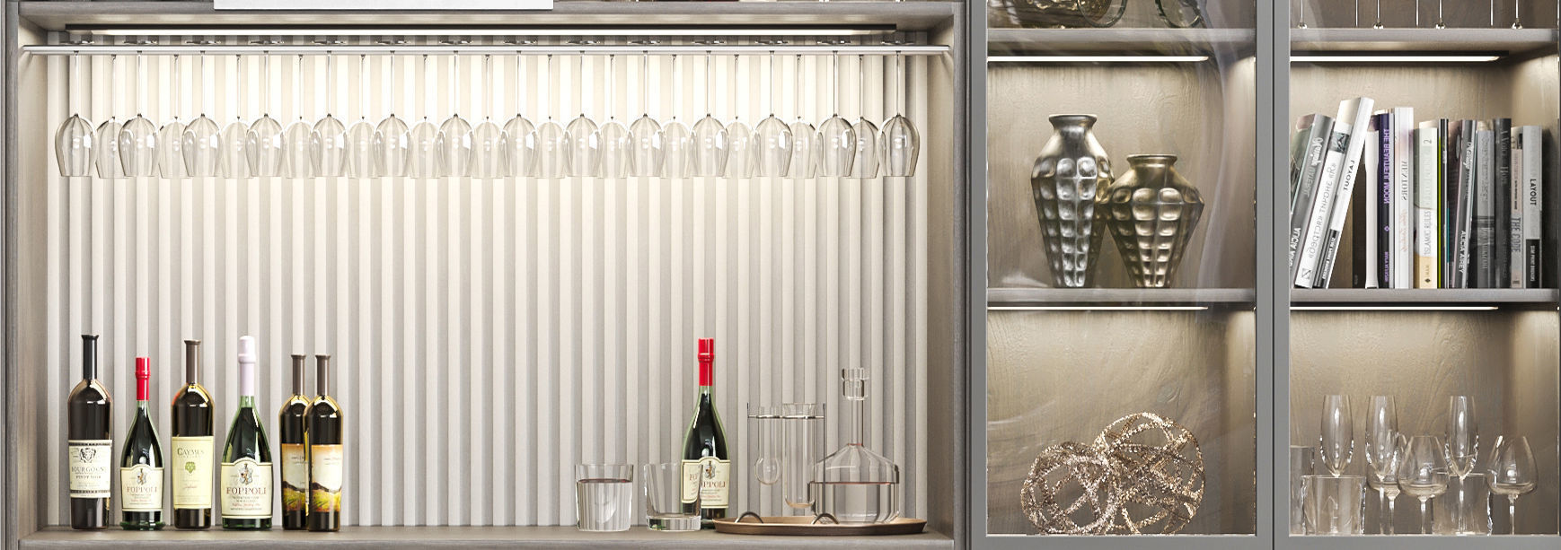 Wardrobe with alcohol decor and accessories 3D model_4